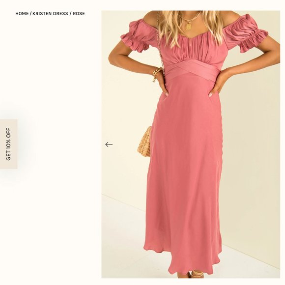 Sundae Muse Kristen Satin Off Shoulder Midi Dress in Rose - Picture 2 of 8